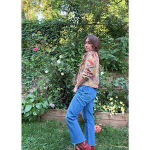 Vintage Wrangler Cropped Raw Edge Hem Straight Leg Jeans